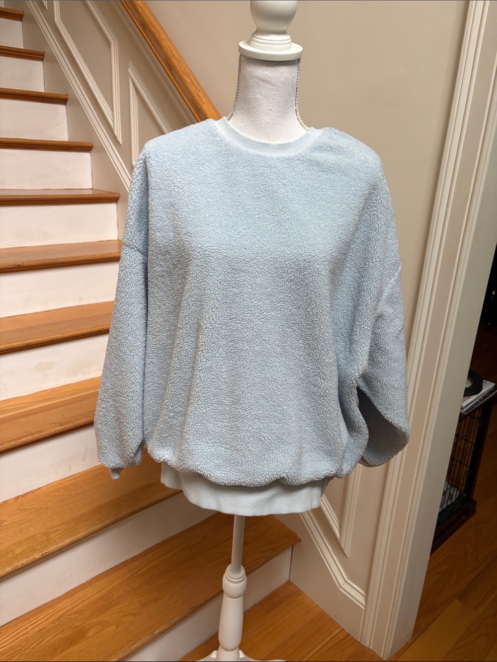 COS Light Blue Plush Crew Sweater